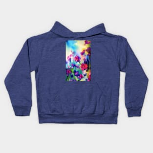 Pretty Floral - Colorful Abstract Art of Watercolor Flowers Kids Hoodie